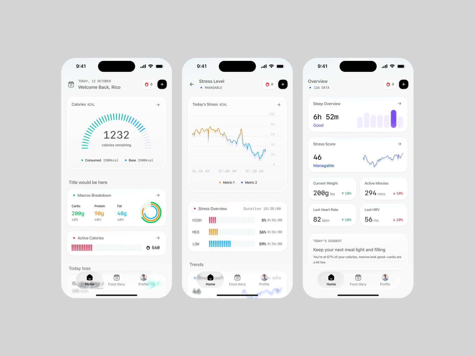 Mobile app UI concept M10