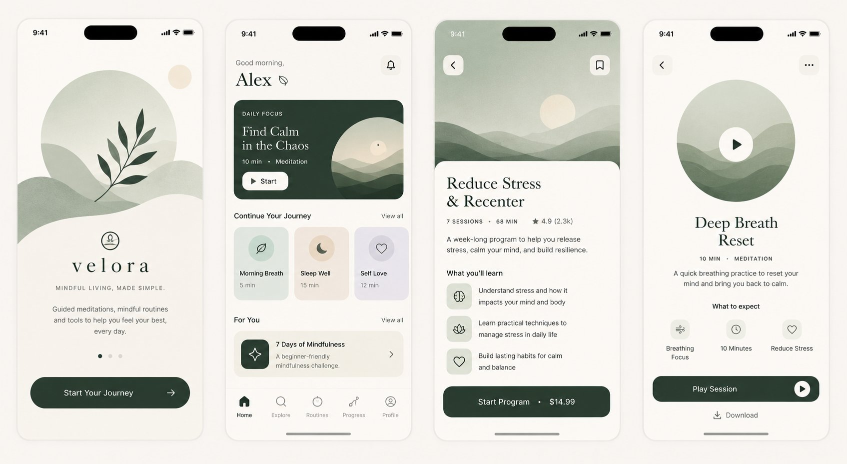 Mobile app UI concept M12