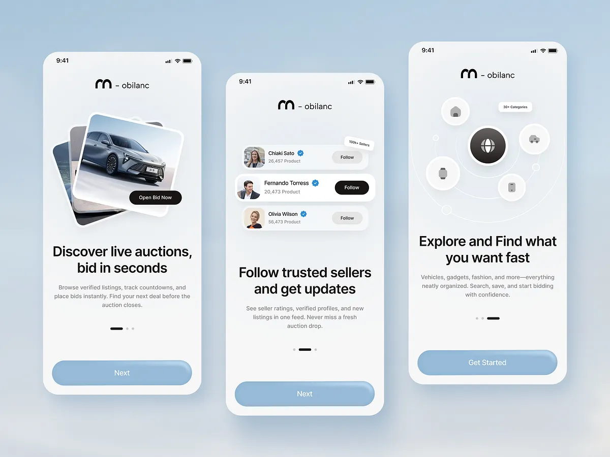 Mobile app UI concept