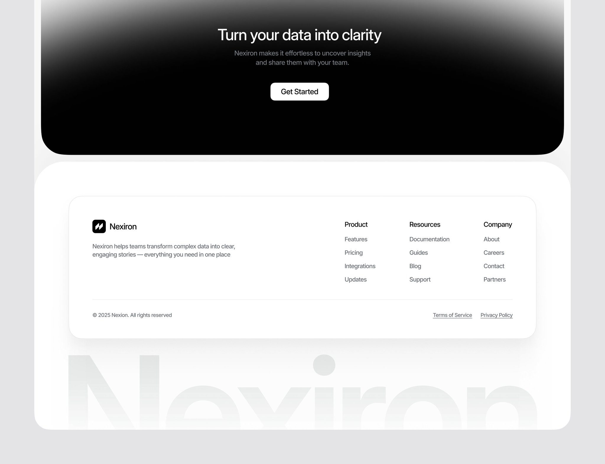 Product interface UI