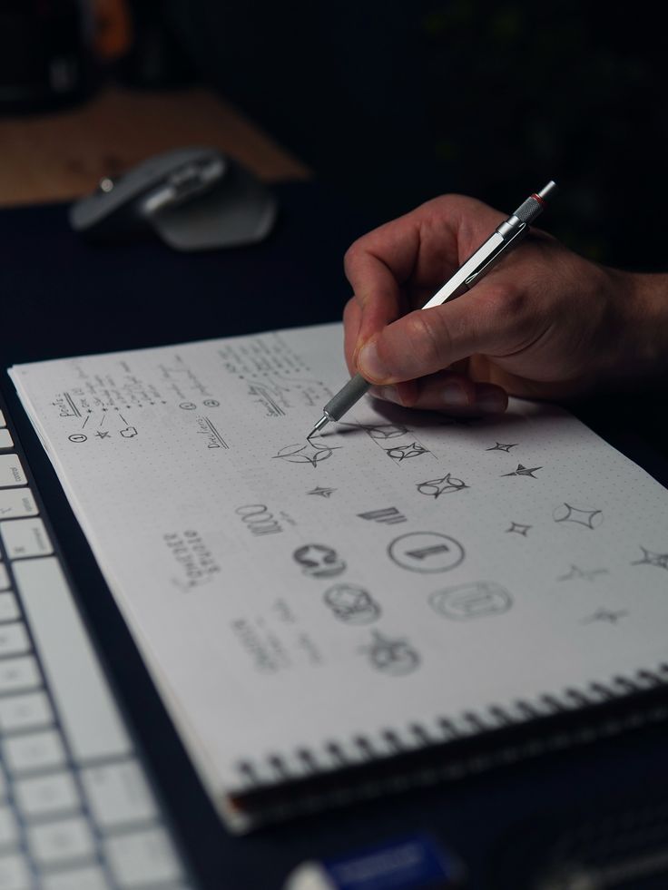 Sketching brand marks at the Elysium studio
