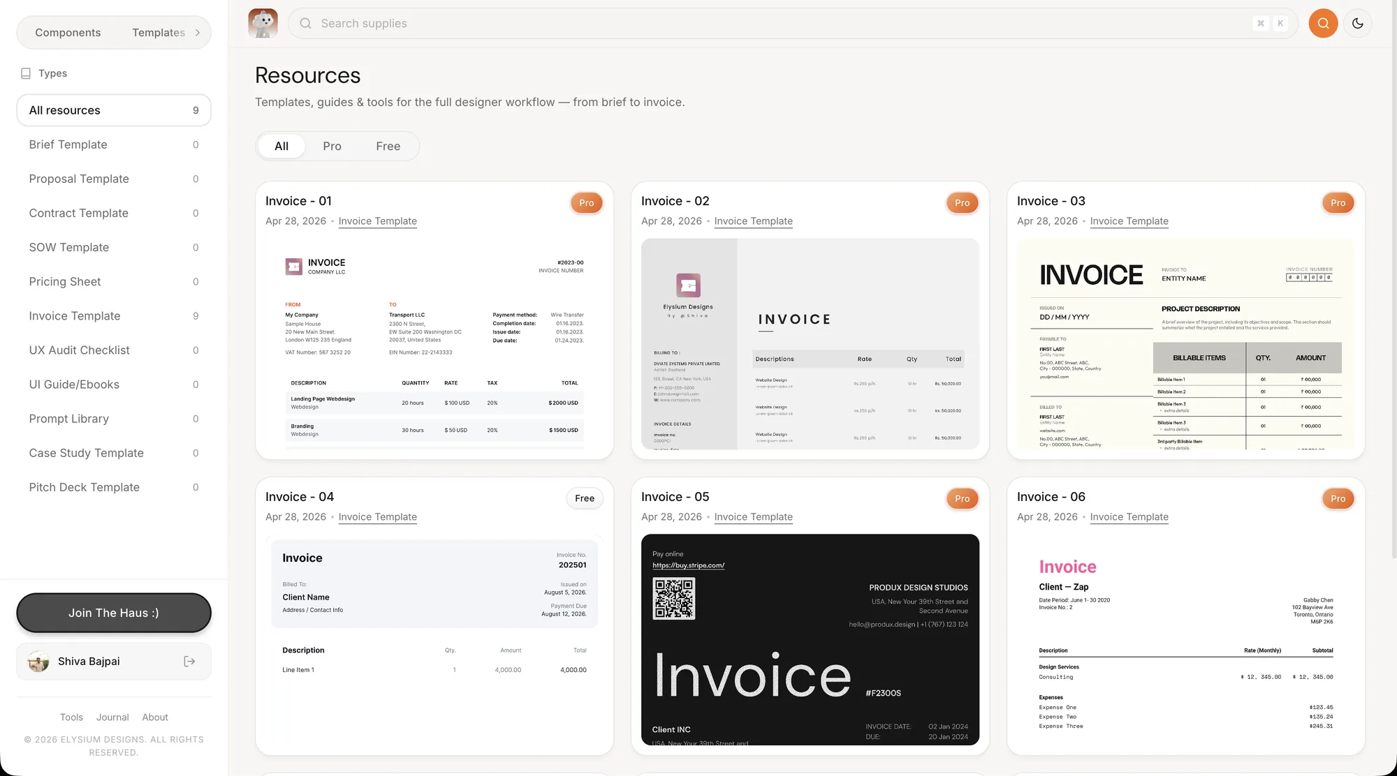 DropHaus design resources in light mode